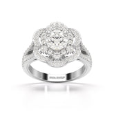 1.92 CT Round Cut Flower Shape Lab Diamond Ring
